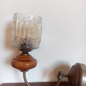 Mid Century Lamp/ Vintage Wall Lamp/ Wall Light / Sconces /  1960 /   Glass Wall Lamp / Vintage Wall Lamp / &#39;60s