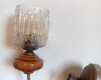 Mid Century Lamp/ Vintage Wall Lamp/ Wall Light / Sconces /  1960 /   Glass Wall Lamp / Vintage Wall Lamp / '60s