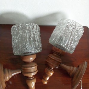 Mid Century Pair Vintage Wall Lamp/ Wall Light / Sconces /  1970 /   Glass Wall Lamp / Vintage Wall Lamp / &#39;70s/ ice glass  retro Lamp