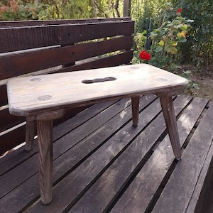 Primitive bench/ Handmade  Farmhouse Wooden Stool/Rustic wooden bench/Vintage bench farmhouse/Rustic decor/