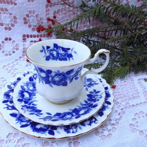 1 of 4 Royal Albert coffee/tea set /fine porcelain / English porcelain / English tea or coffee set/blue roses