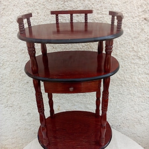 Vintage Wooden Etageren/retro table with shelves/Vintage wooden phone stand/Vintage flower stand/retrostand