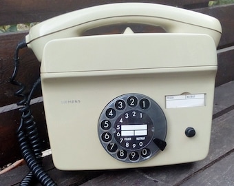 Mid Century telephone/  Retro disk telephone/  Siemens / wall telephone / 70s.