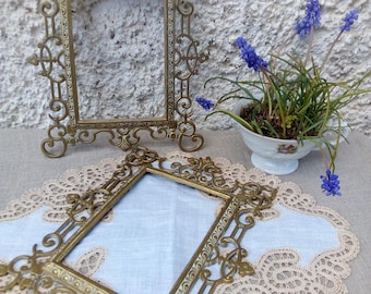 Vintage Ornate Brass Picture Frame 22x19 cm | Baroque Style Photo Frame | Rococo Home Decor | Antique Metal Table Frame