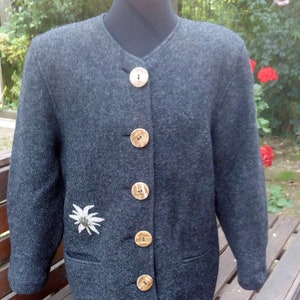 Vintage  Wool  Jacket/ Women Blazer Size XXL/ Festival Austrian Jacket/woolen women&#39;s jacket/ Traditional  Dirndl Jacket National Austrian/