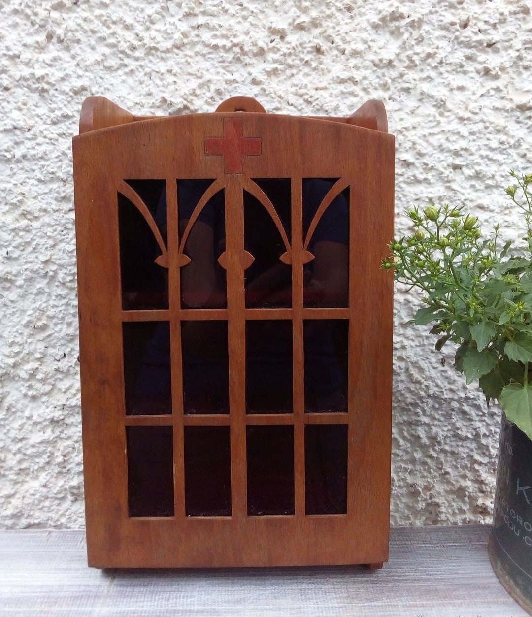 Art Deco Wooden First Aid Kit /antique Medicine