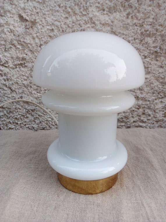 Mid Century Modern Light /Vintage Table Lamp / Bedside Lamp / Desk Lamp / Retro Lamp / '70s/white mushroom lamp/white lamp