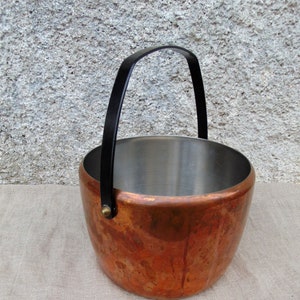 Large XXL vintage copper pot /copper cooking pot/vintage copper cooking pot/50s/farmhouse kitchen/ shebey /boho style/copper flowerpot.