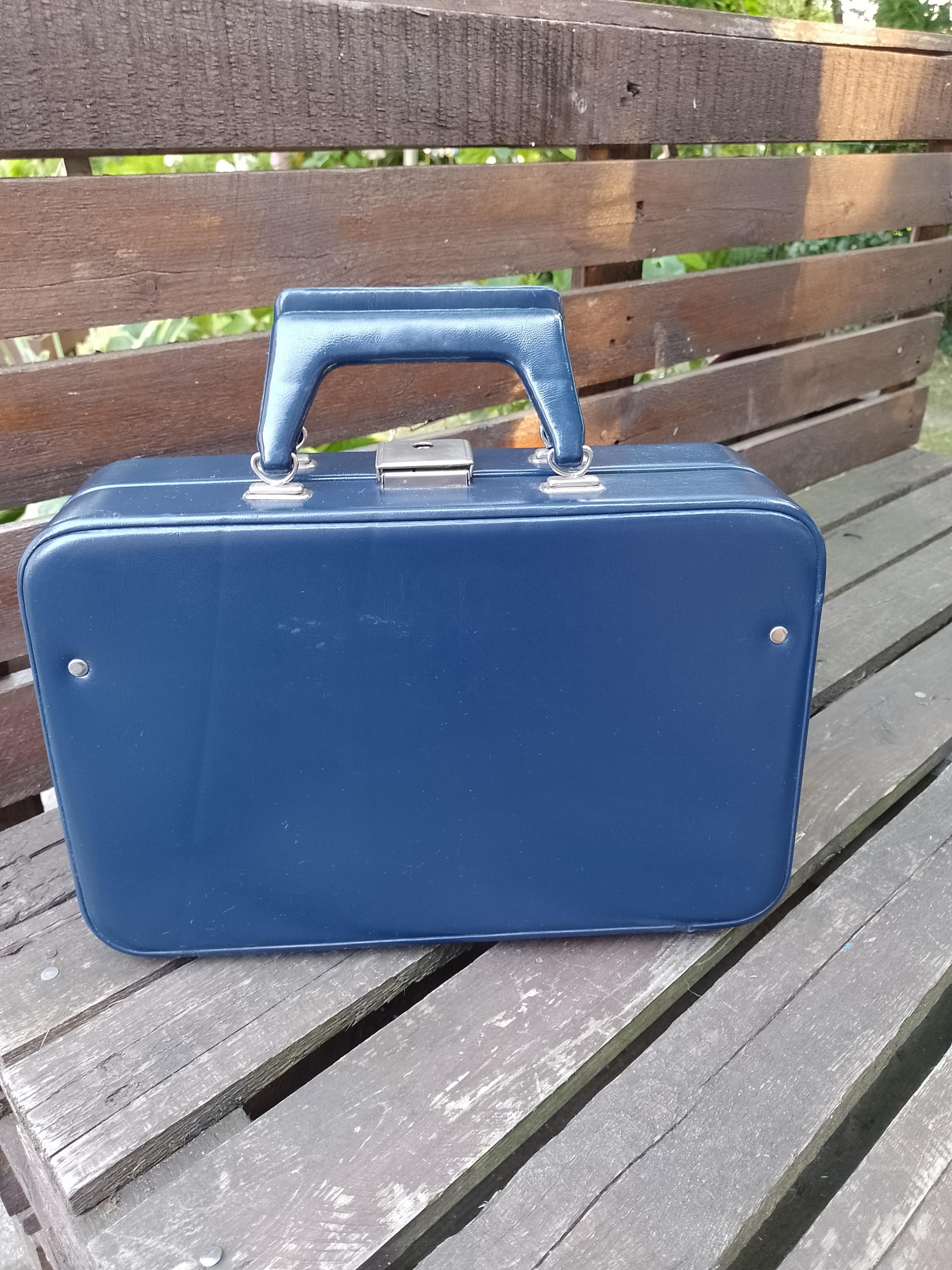 Étui Rigide Vintage Vert Pour Maquillage Ou Voyage - Style Rétro Milieu Du Siècle - 14 Pouces