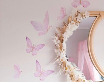 Fabric Wall Decals - Butterflies - Removable - Renter Friendly - Hand-painted - Nursery - Kids - Playroom