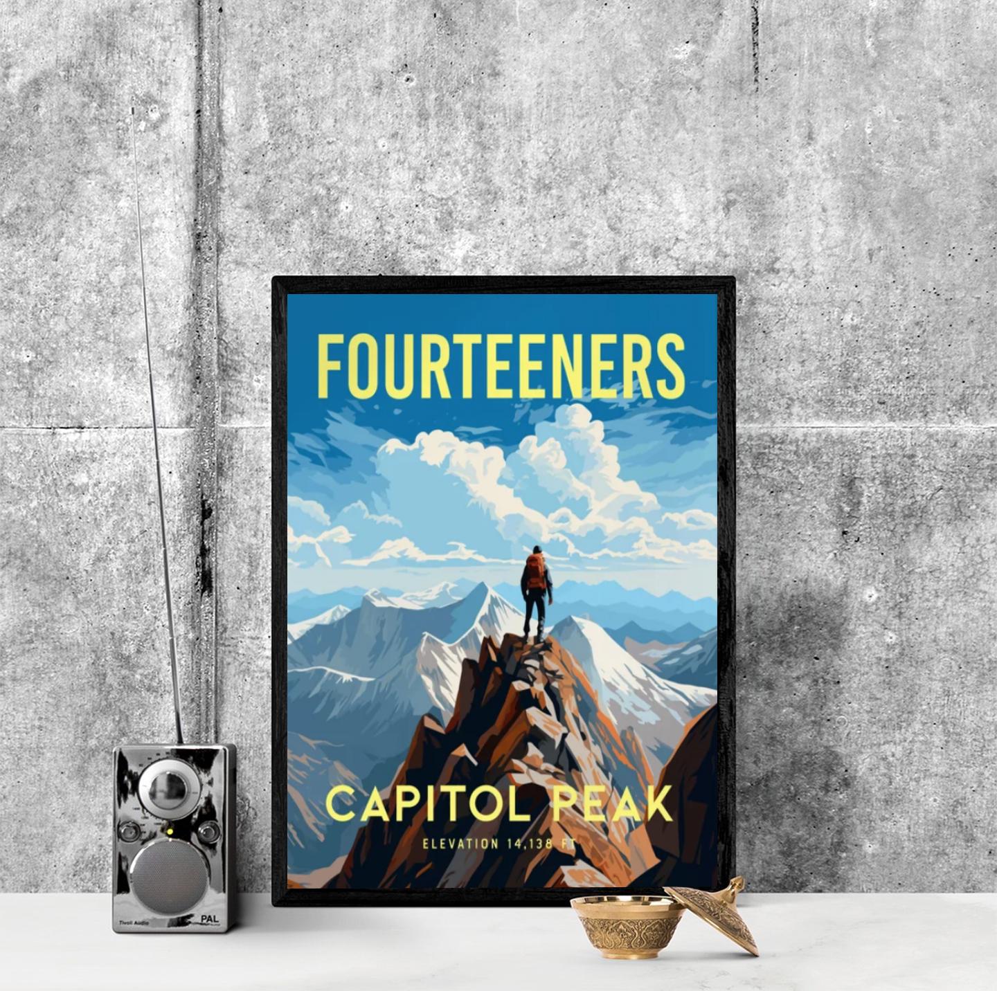 Capitol Peak Fourteener Colorado, Wall Art - Rocky Mountains 14ers ...