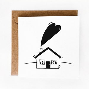 Home 3 recycled paper love or house-warming card image 1