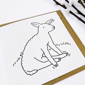 Little lamb. Recycled paper minimalistic easter card. image 2