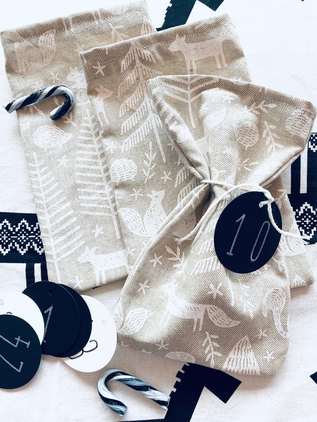 PREORDER Advent Calendar Bag Forest Animals Linen Etsy