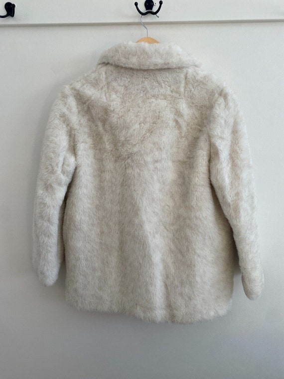 VTG NOS Debutogs Ivory Faux Fur Short Winter Coat… - image 3