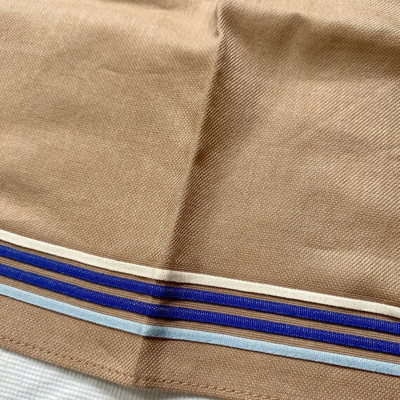 Vintage Fendi 100% Cotton Tan Blue Stripe Square … - image 3