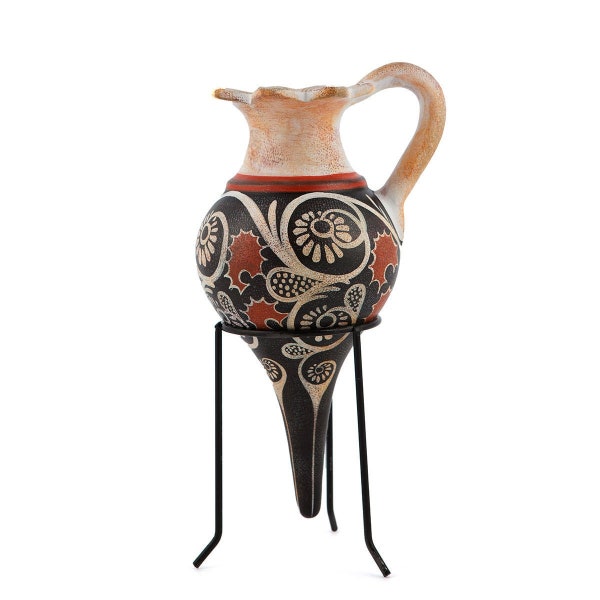 Ancient Greek Minoan Kamares style vase type Rhyton, Minoan Era, about 1800 -1700 b.C.