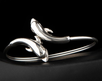 Twin dolphins sterling 925 silver bracelet