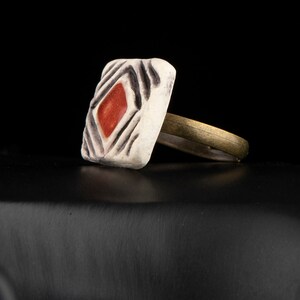 Ceramic adjustable ring in a contemporary design, inspired by the ancient Minoan Civilization image 2