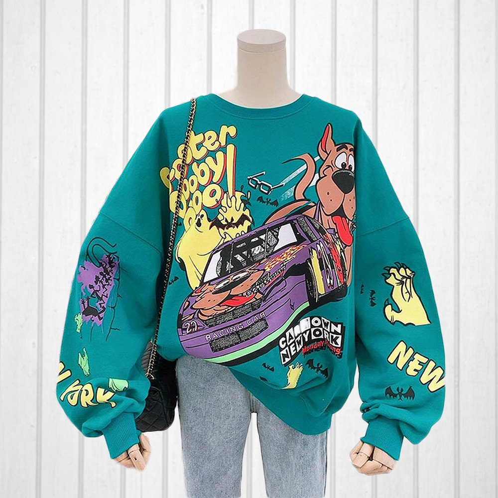 Scooby Doo All Over Print Sweatshirt Pullover Sweater Hoodie | Etsy