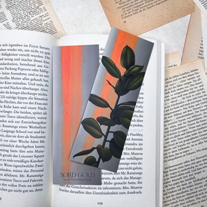 Segnalibri in carta con motivo vegetale | Fatto a mano | Decorazione del libro | Idea regalo per donne e uomini