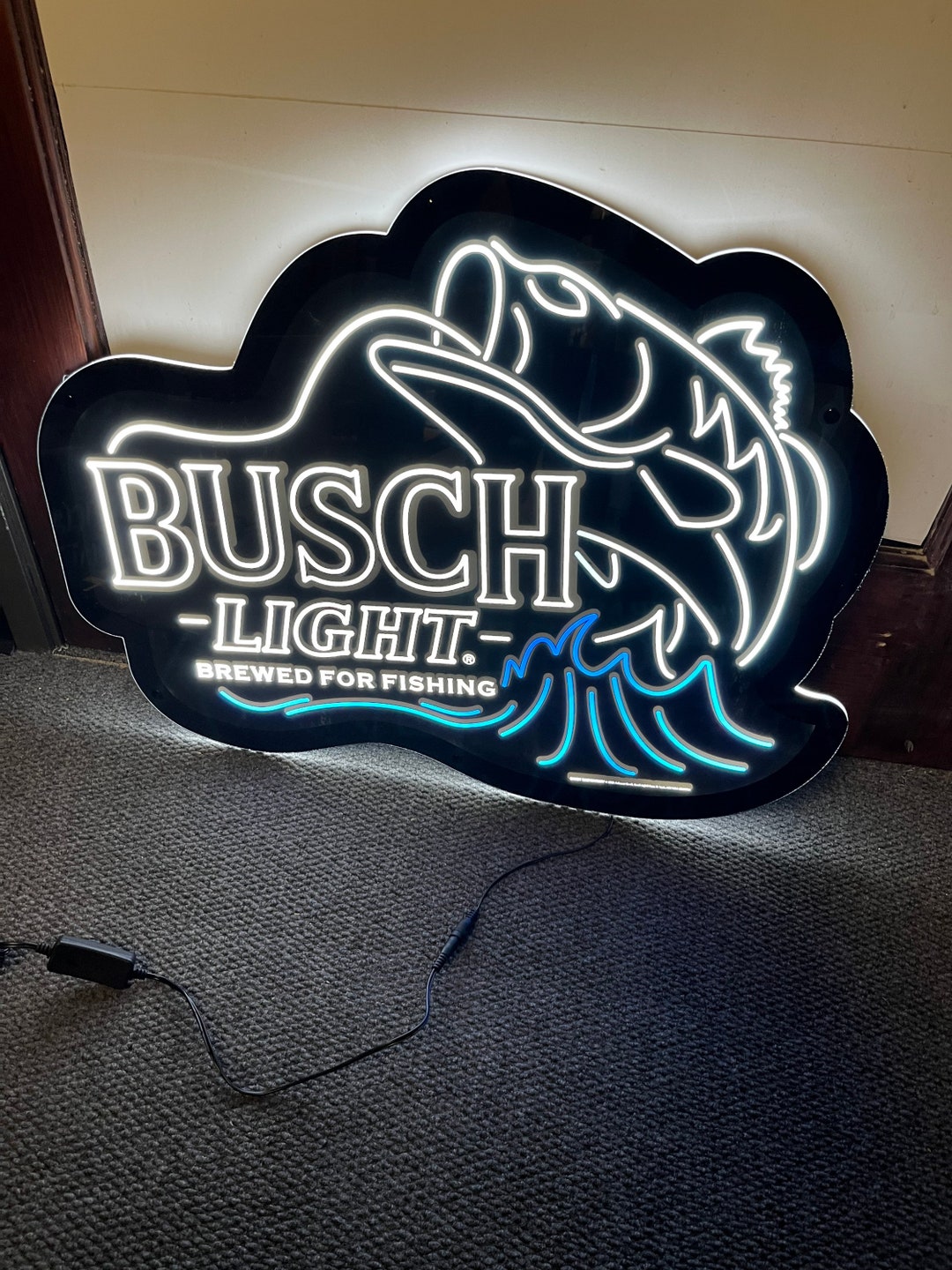 Busch Beer Fishing Beer Led Sign Bar Man Cave 