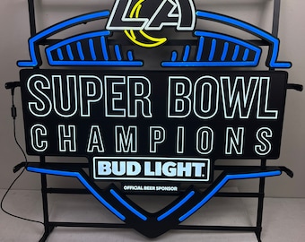 Bud light super bowl champion beer led Sign man cave bar sign