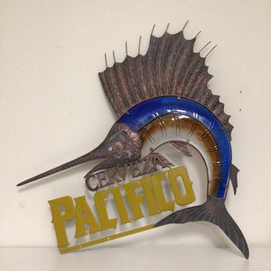 Pacifico beer Marlin glass display sign