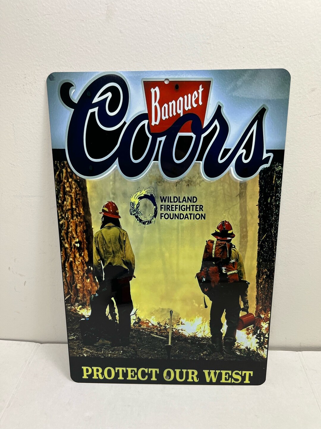 Coors Beer Sign Fire Fighter Sign Etsy