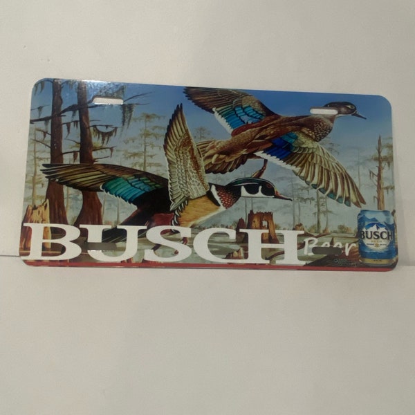 Busch Beer Ducks License Plate Display 12”x6”inches