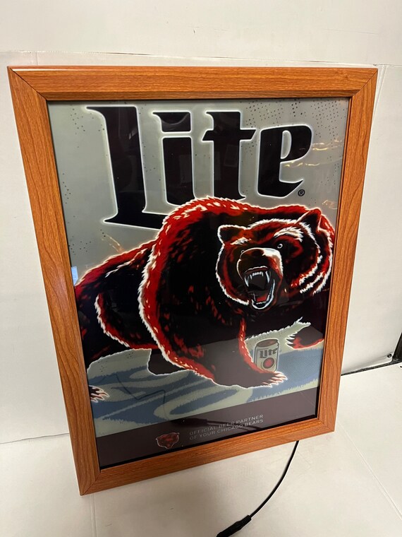 Miller Lite Chicago Bears Led Beer Display Sign Etsy UK