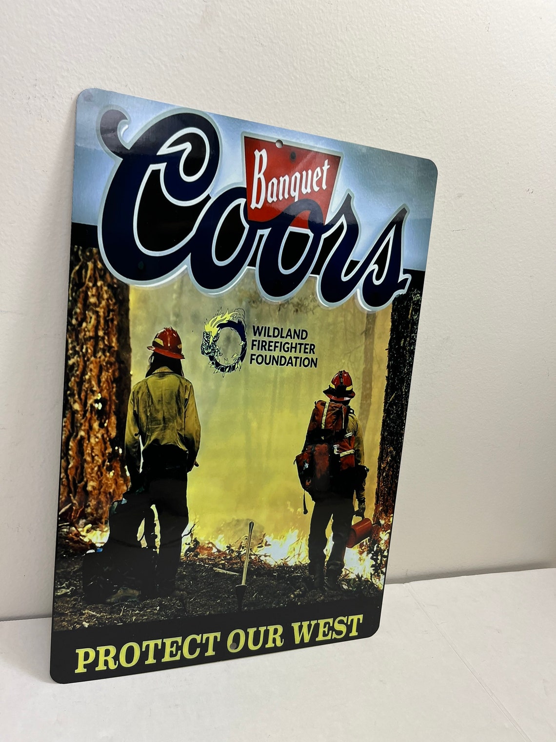 Coors Beer Sign Fire Fighter Sign Etsy