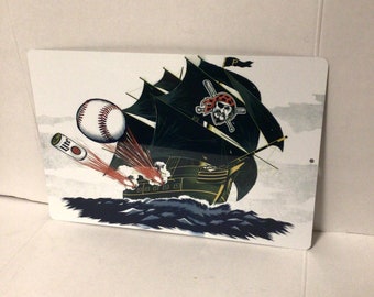 Miller Lite Pirates Baseball Metal Tin Display Sign Man Cave Wall Decor Bar Sign