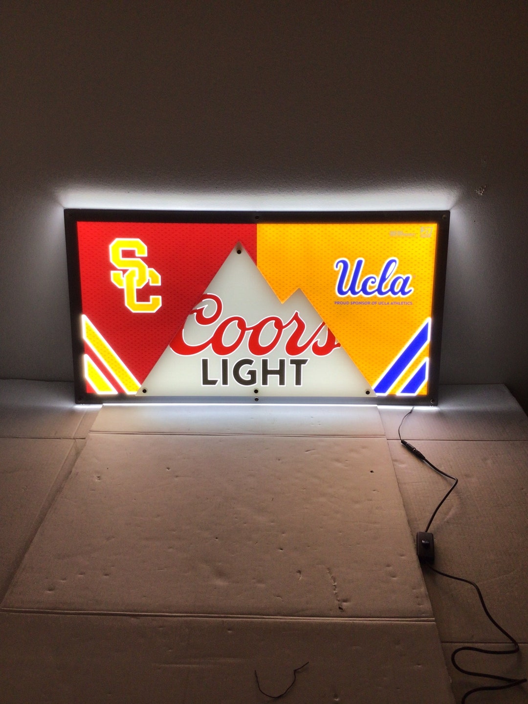 Coors Light LED Beer Sign Usc/ucla House Divided LED Display Etsy