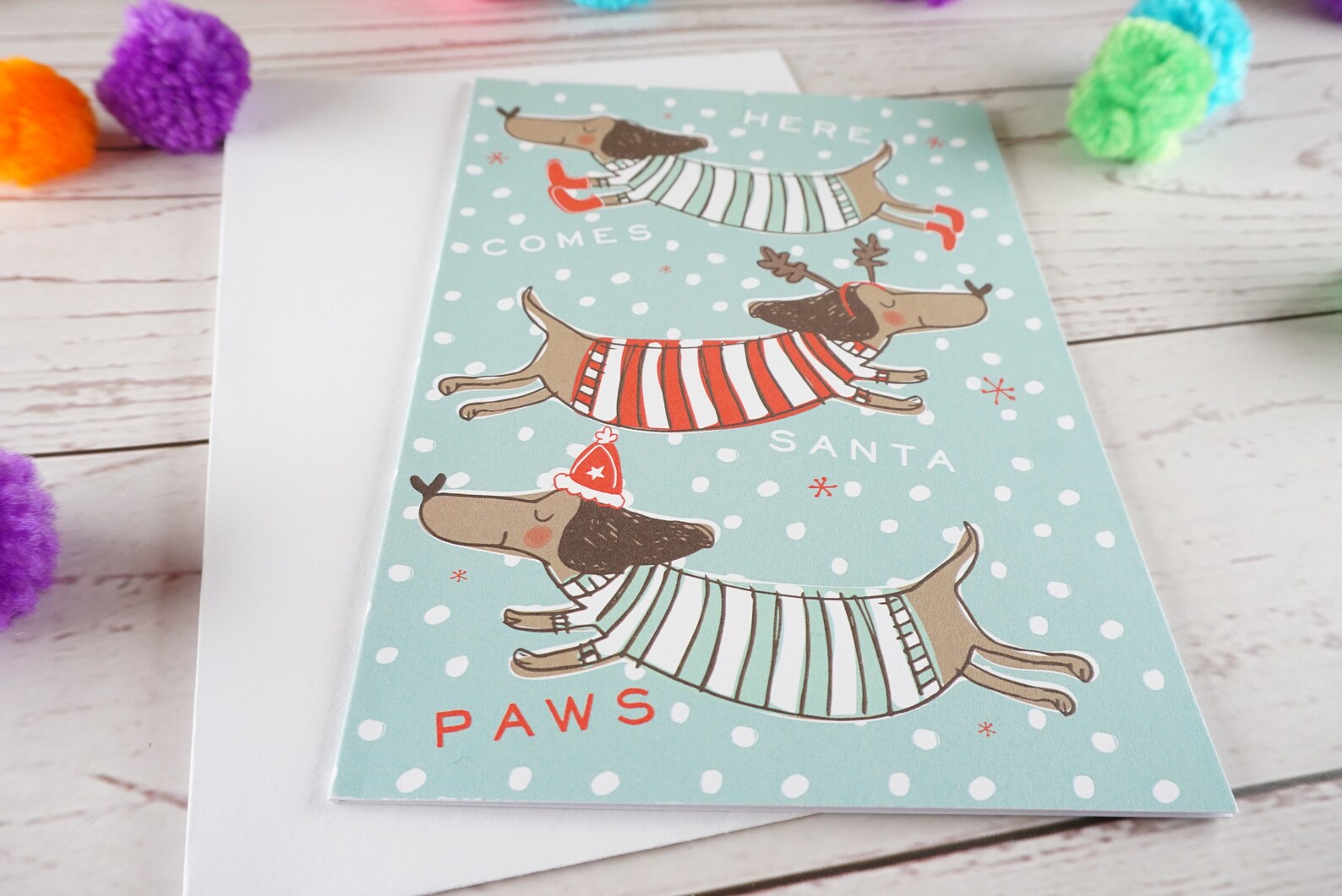 Sausage Dog Christmas Card Xmas Greetings Card Send a Card Etsy