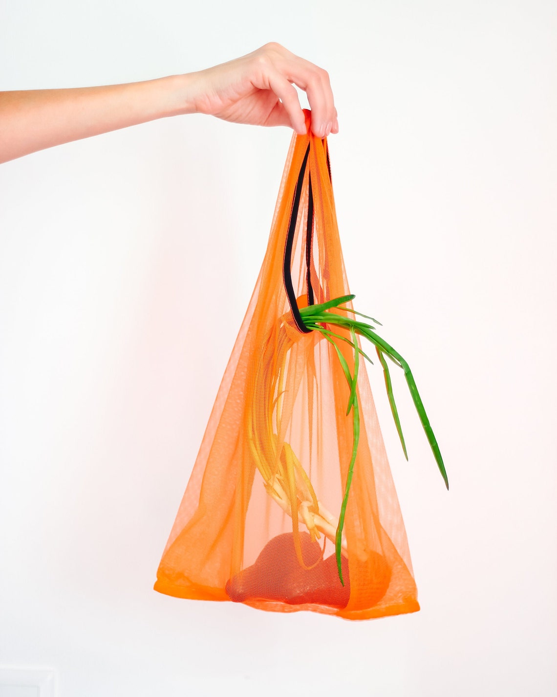 Reusable Grocery ECO Bag Orange Washable Shopping bag Etsy