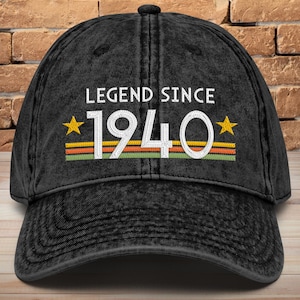 Legend Since Embroidered Hat • 85th Birthday Embroidered Vintage Cap • 85th birthday Gift • Vintage Birthday Cotton Twill Cap