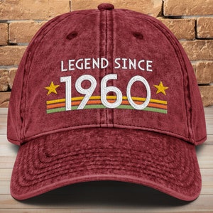 65th Birthday Embroidered Vintage Cotton Twill Cap - Legend Since