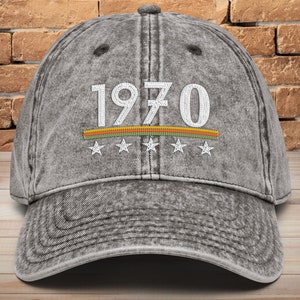 55th Birthday Vintage Embroidered Cotton Twill Cap