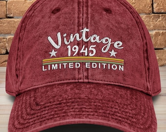 80th Birthday Embroidered Dad Hat: Vintage Cotton Twill Cap