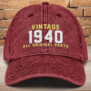 85th Birthday Vintage Style Embroidered Hat • Vintage All Original Parts • Funny 85th Birthday Gift • Custom Birthday Cap