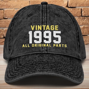 30th Birthday Embroidered Hat: Vintage Style Cotton Twill Cap