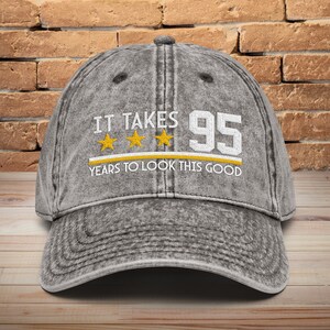 95th Birthday Embroidered Dad Hat: Vintage Cotton Twill Cap