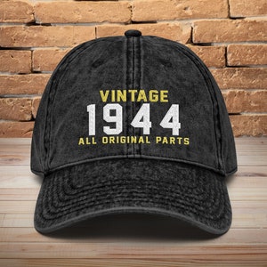 80th Birthday Vintage Style Embroidered Hat • Vintage All Original Parts • Funny 80th Birthday Gift • Custom Birthday Cap