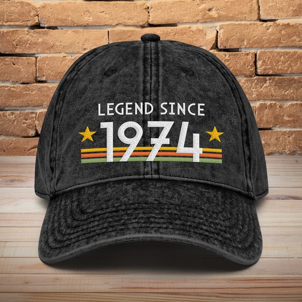 Legend Since Embroidered Hat • 50th Birthday Embroidered Vintage Cap • 50th birthday Gift • Vintage Birthday Cotton Twill Cap