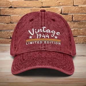 80th Birthday Vintage Retro Embroidered hat Dad Hat • Gift For 80th • Vintage Cotton Twill Cap • Gift For Her • Gift For Him