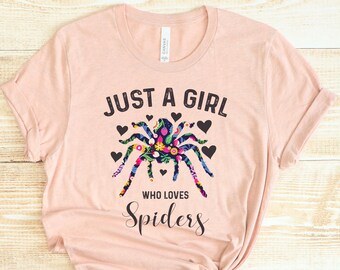 Floral Spider Lover T-shirt: Girl Who Loves Spiders Gift