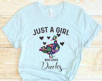 Floral Duck T-shirt: Gift for Duck Lover