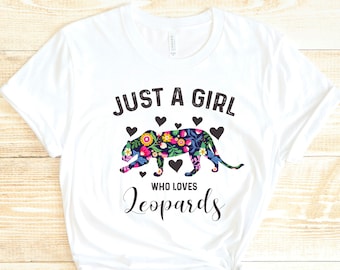 Floral Leopard T-Shirt: Gift for Leopard Lover