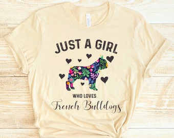 Floral French Bulldog T-shirt: Gift for Dog Lover